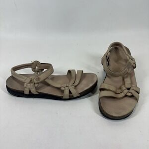 Teva Ventura Cork Sandals Womens Size 8 Ankle Waterproof Off White Leather 6389